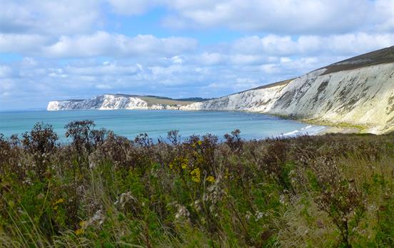 Bold white chalks cliffs