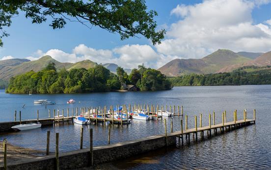 Piers and boats on Derwentwater