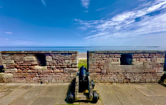 The ramparts of Bamburgh Castle