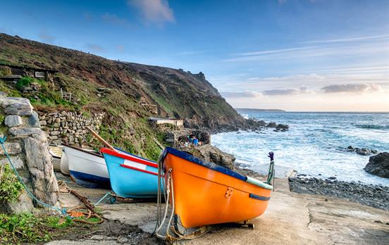 Fishing boats along the South West Coast Path