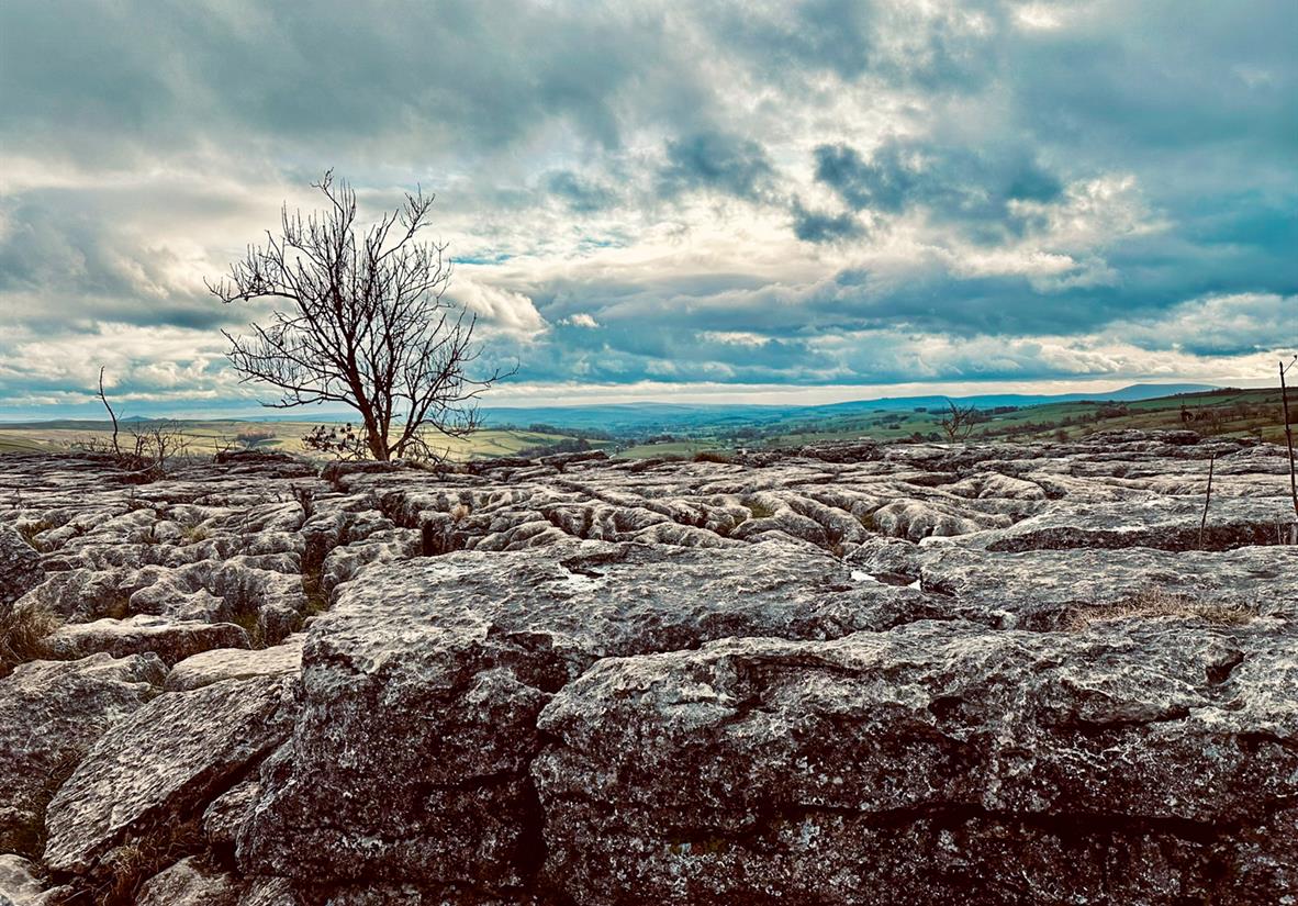 Unique limestone landscape a top Malham Cove