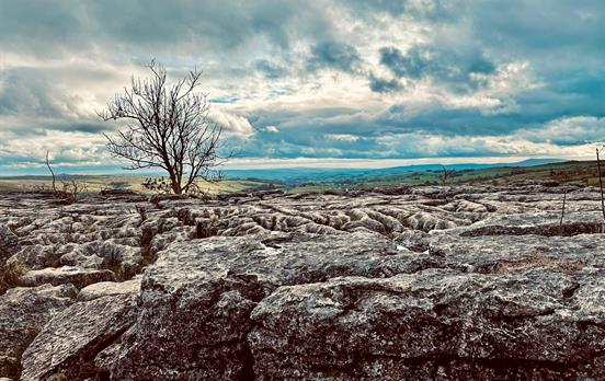Unique limestone landscape a top Malham Cove