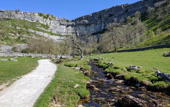 Path heading into the imposing Malham Cove