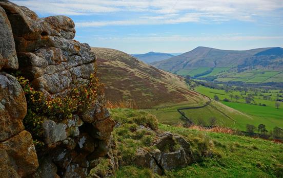 Dramatic countryside surrounding Edale