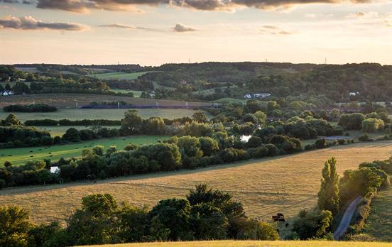 Sections of rolling hills