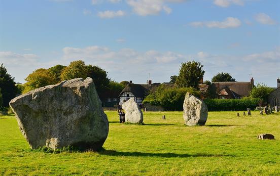 Avebury, standing stones, on the Ridgeway