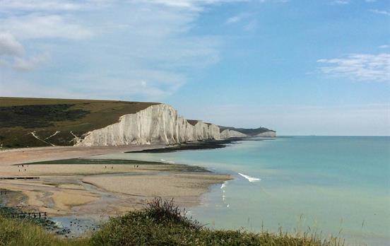 The Seven Sisters chalk cliffs on the south coast