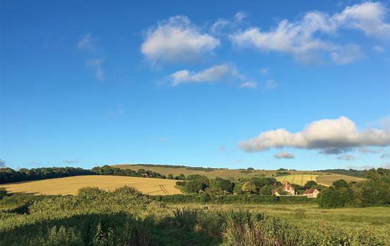 Classic English rolling hills leaving Alfirston