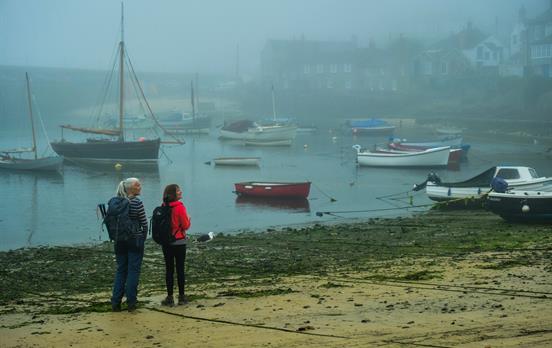 Moody sea mist enveloping the bay