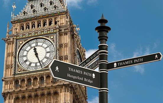 Tower of London and Thames Path waymarker