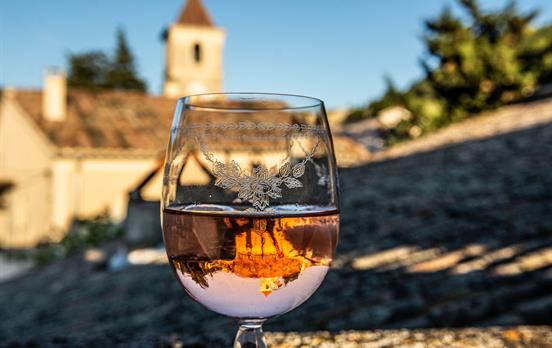 Glass of French rosé