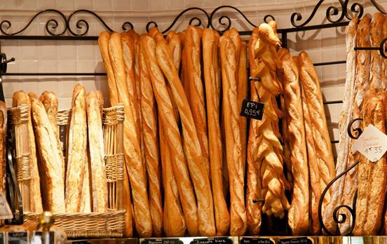 Leckere Baguette in der lokalen Boulangerie