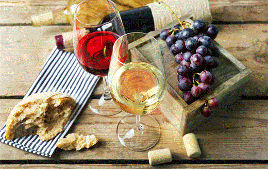 Wine and cheese food highlights