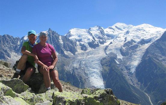 On the TMB with great views of Mont Blanc