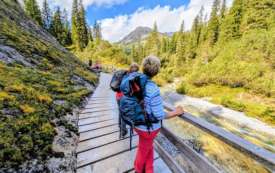 Hiking along the Lechweg boardwalk