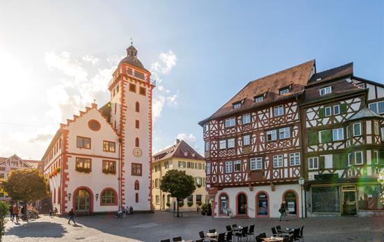 Der hübsche Marktplatz von Mosbach