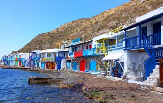 Klima, and its colourful beach huts