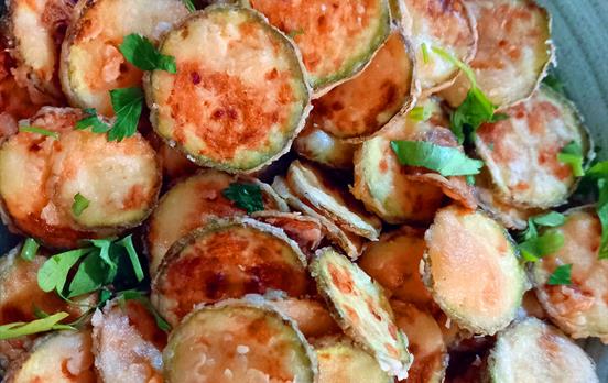 Fried courgettes
