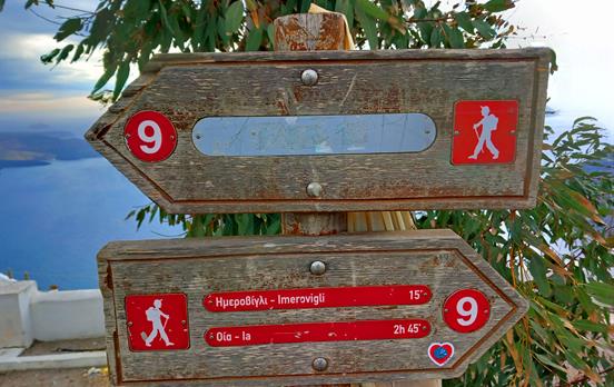 Waymarker in Fira