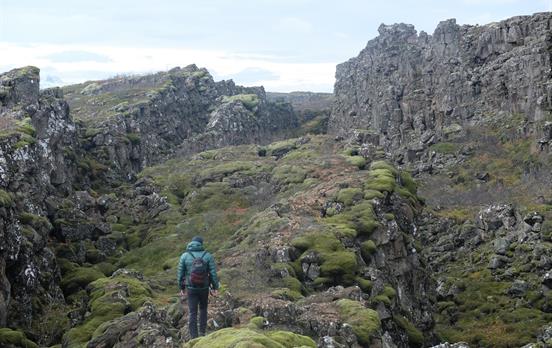 Walk between the great rifts of the earths crust