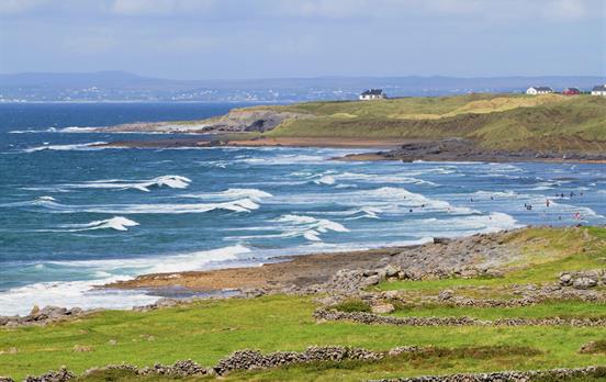 Rolling waves at Fanore Beach
