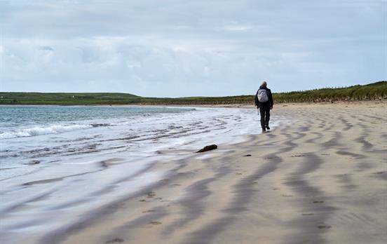 Walking along the beach