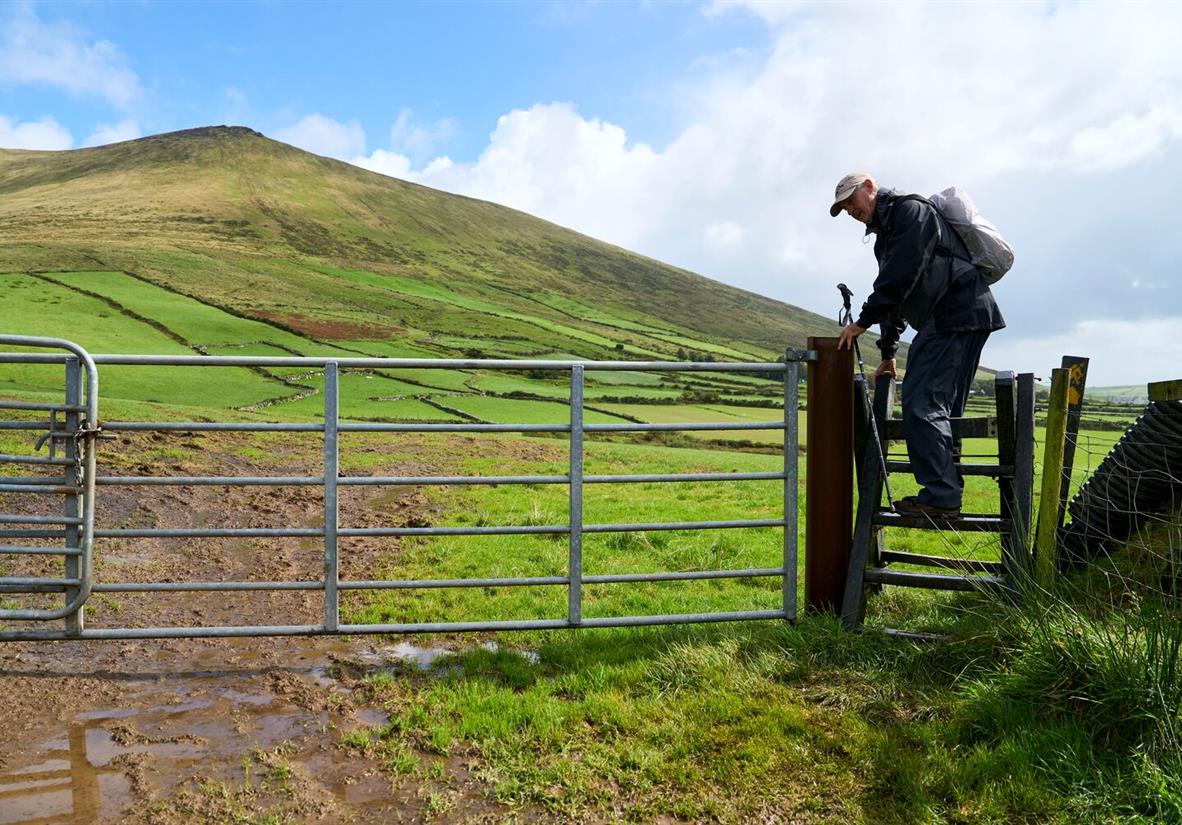 a turn style while walking the Dingle Way