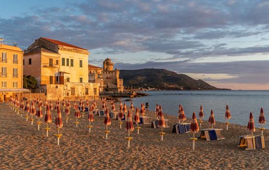 Santa Maria di Castellabate beach at sunset