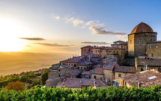 Sunset in Volterra, Italy