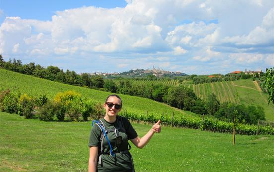 Viewing Siena in the distance