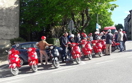 Row of lambrettas in Radda in Chianti!