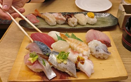 Taste delicious sushi