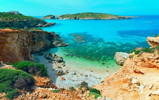 Island of Comino and its turquoise seas