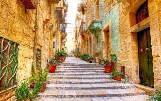 Pretty street in Valletta