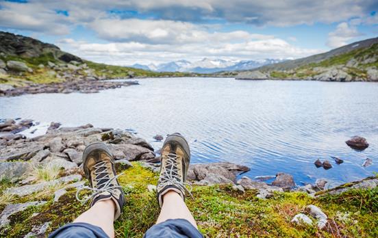Hiking boots and views