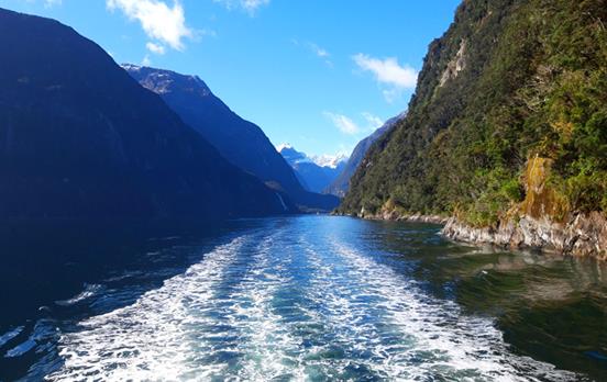 Boat on Milford Sound