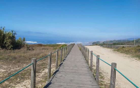 Handy boardwalks line parts of beach on the Camino