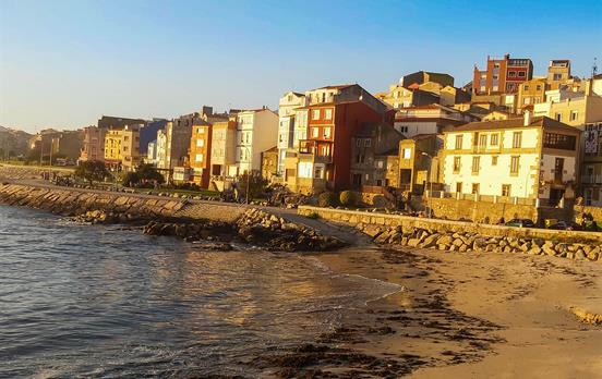 Sun coming down on elegant coastal towns