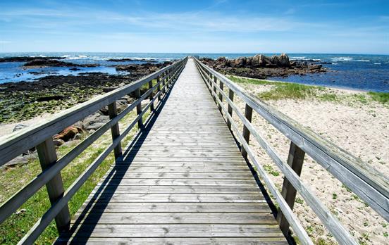 Handy boardwalks line parts of beach on the Camino