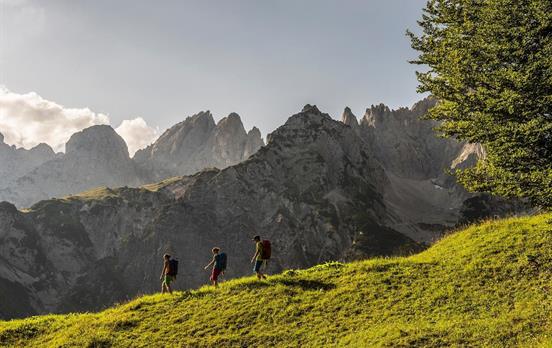Wanderer vor Wilder Kaiser ©D.Reiter