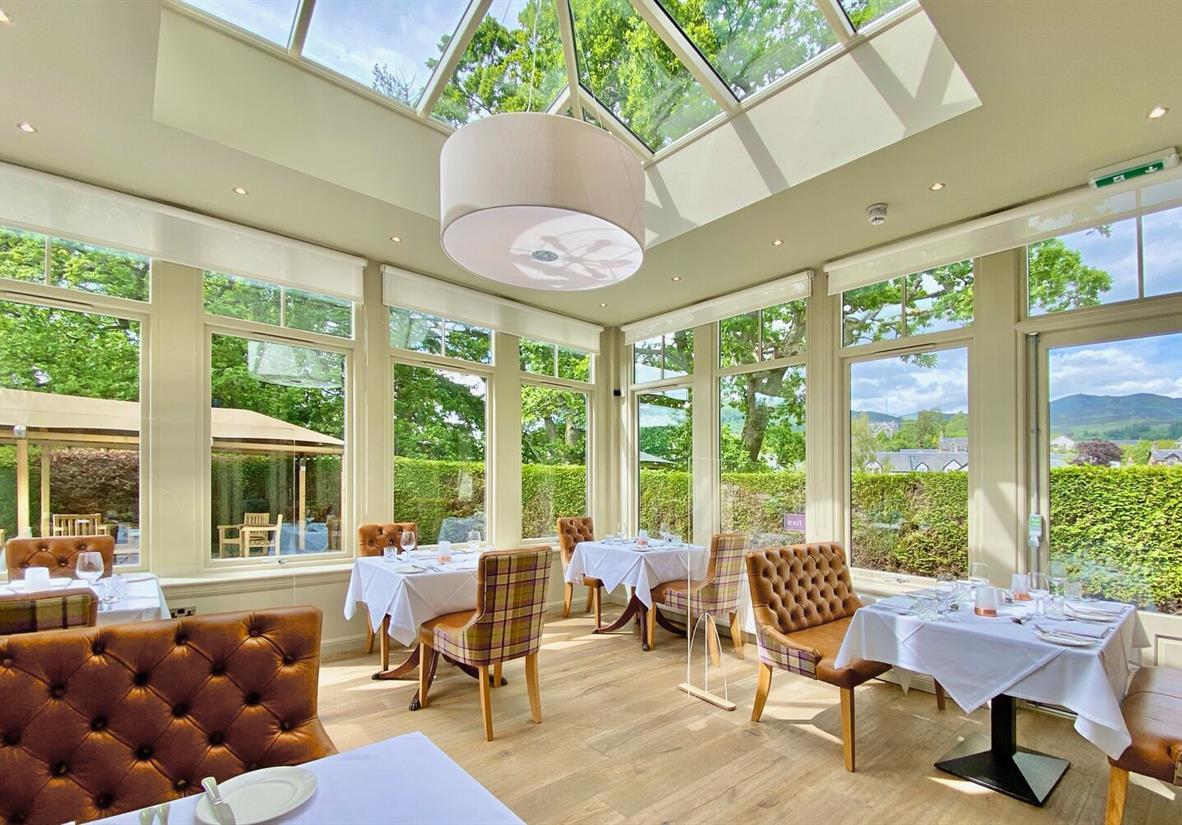 Dining room at Knockendarroch Hotel