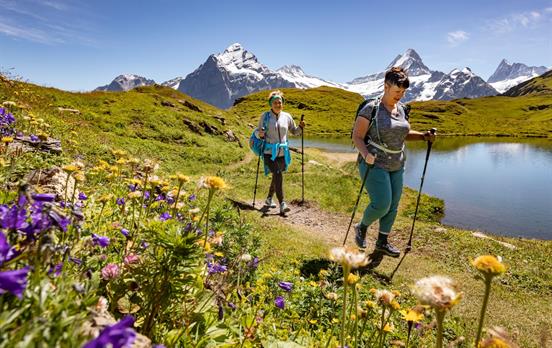 Walkers along Bachalpsee