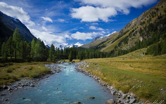 The verdant Engadin Valley