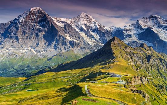 Enjoy views of the Eiger, Monch and Jungfrau