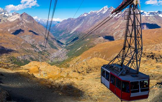 Cable car to the Matterhorn Mountain