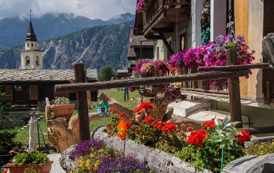 Chamois village in spring