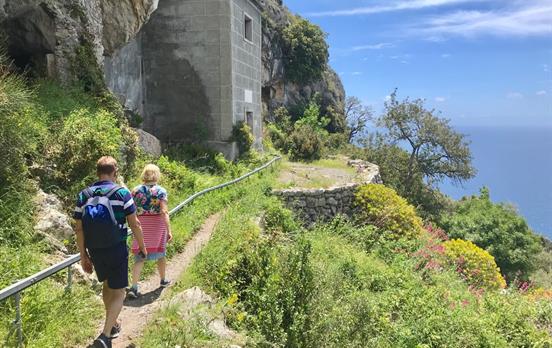 Houses wedged into caves