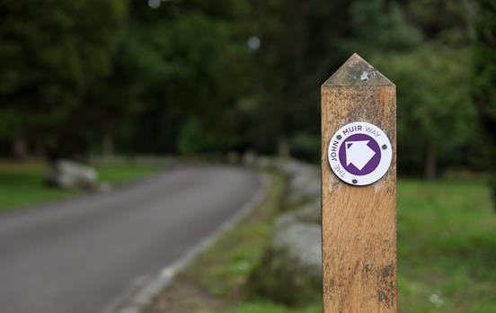 Follow the John Muir Way signposts along the trail
