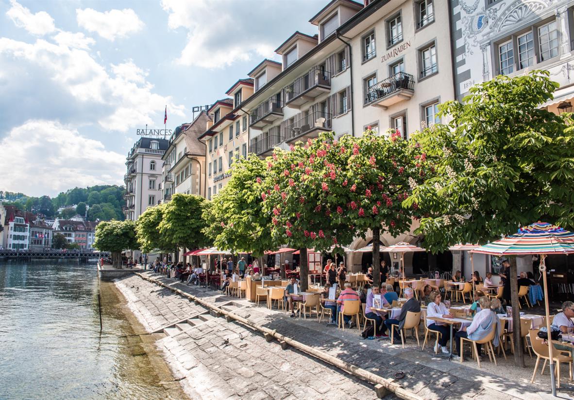 Waterfront cafes in Lucerne