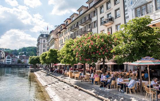 Waterfront cafes in Lucerne